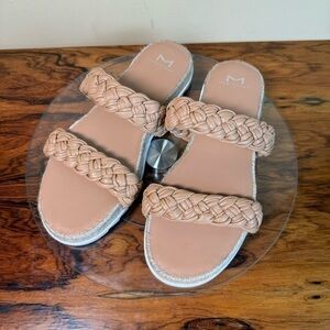 MARC FISHER Jaimee Espadrille Slide Sandal - Brown - size 7.5